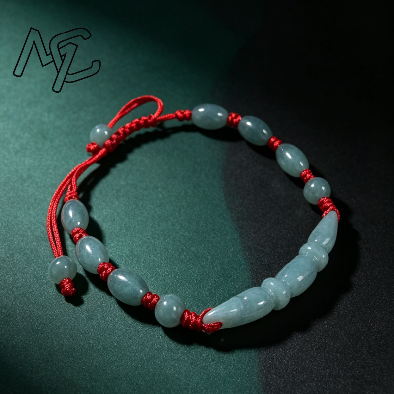 Women'S Fashion Jewellery - Natural Blue water Jade Burma Emerald