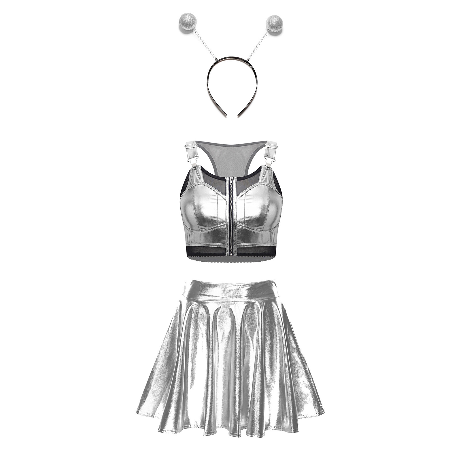 Women Metallic Shiny Alien Cos - đánh giá và giá Women'S Fashion Vest Tops