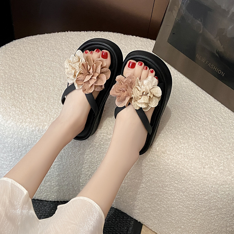 Two-Tone Floral Platform Sanda - đánh giá và giá Women'S Fashion Korea