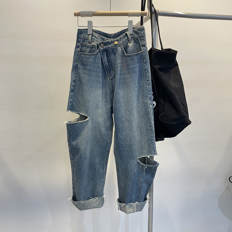 Summer Women Ripped Jeans High - đánh giá và giá Women'S Fashion Korea