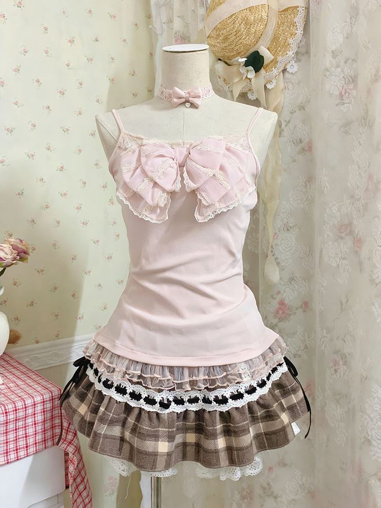 Japanese Sweet Three Piece Set - đánh giá và giá Lace Trim Cami